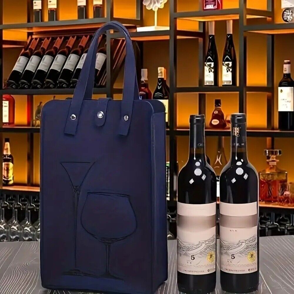 Wine & Beer Unlimited Spirits - 고급 펠트 레드 와인 가방, 이중