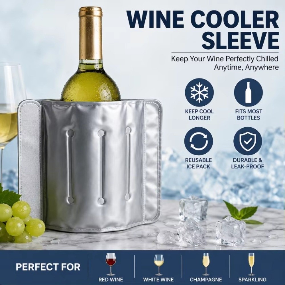Wine Chiller Sleeve - 빠른 냉각 효과를 가진 33cm x