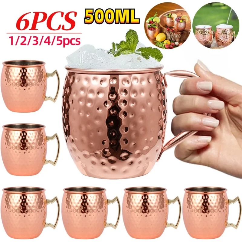 1-6PCS 칵테일 와인 컵 모스크바 뮬 머그 스테인레 - Wine Beer Juice 리뷰 및 가격