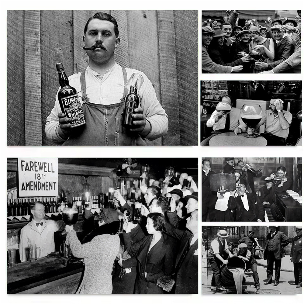 미국 금주 시대(1920년대)의 인쇄물, 흑백 빈티지  - Wine Beer Photo 리뷰 및 가격